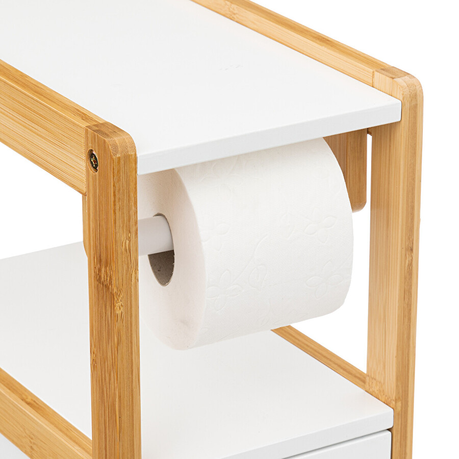 Dérouleur meuble avec réserve, blanc Naturéo