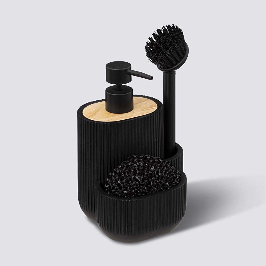 Distributeur de savon avec accessoires 500ml, noir Blackwood