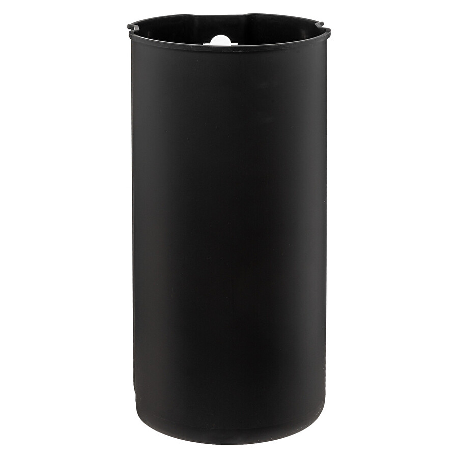 Poubelle ronde à pédale métal 30l, inox noir Delta