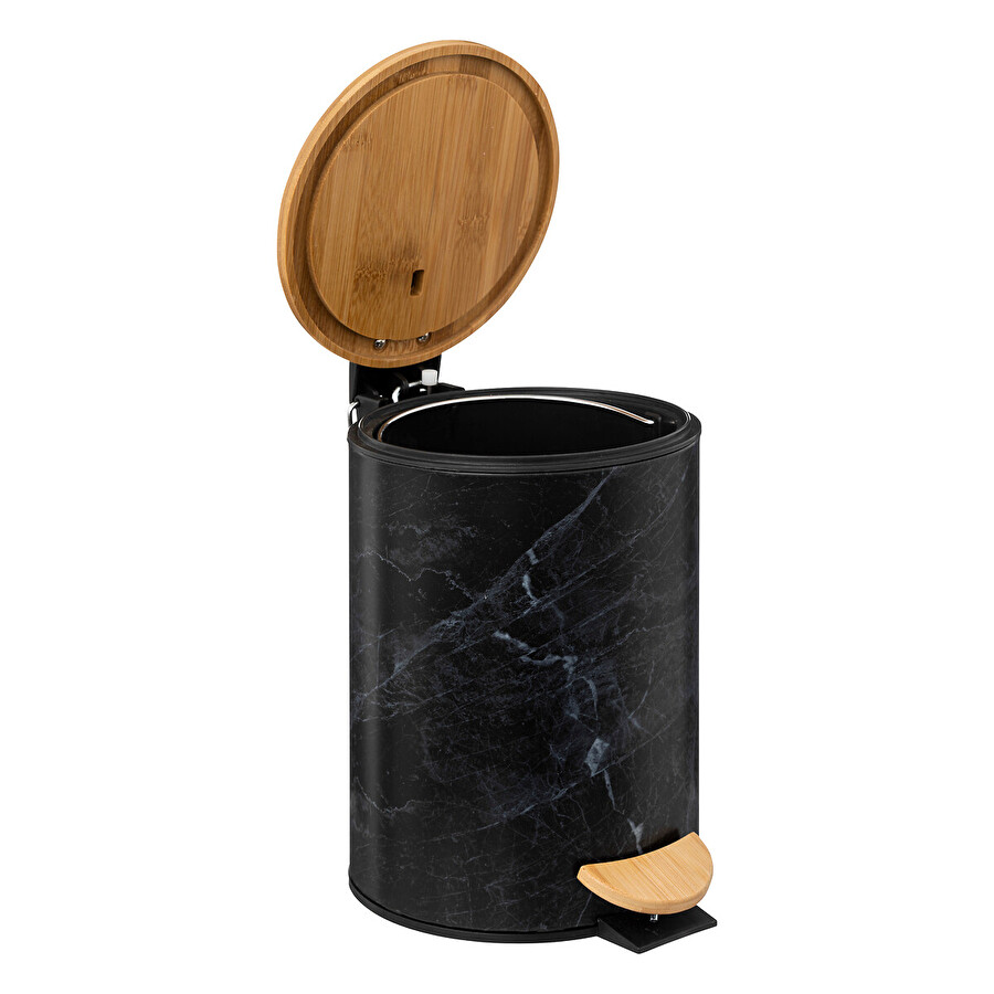 Poubelle soft close métal 3l, noir Lea
