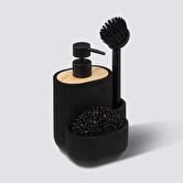 Distributeur de savon avec accessoires 500ml, noir Blackwood