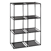 Etagère 6 cases avec 6 boîtes de rangement, noir Mix'n modul