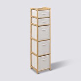Étagère avec 5 paniers, bambou Tidy box