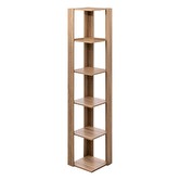 Étagère colonne d'angle, effet chêne naturel