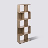 Étagère colonne double, effet chêne naturel