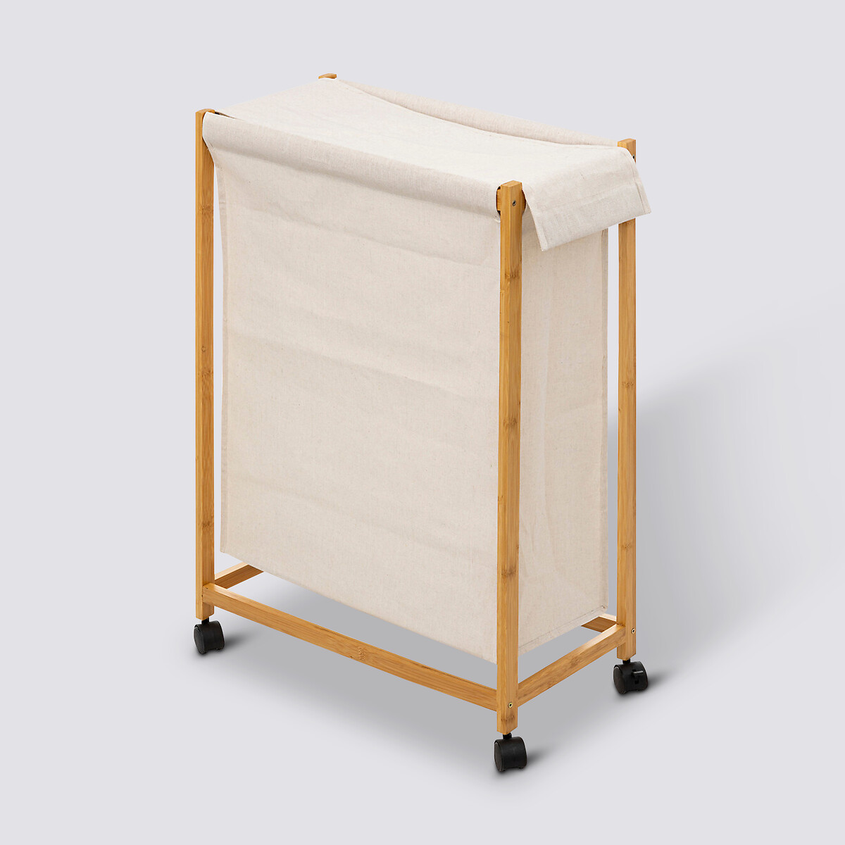 Panier à linge roulette 52l, beige