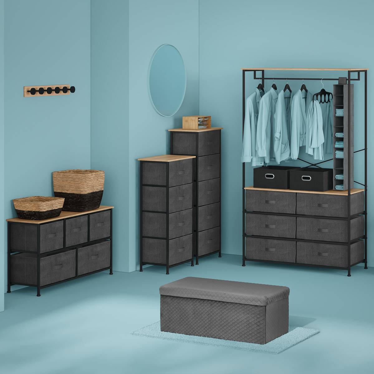 Commode basse 5 tiroirs Tissa