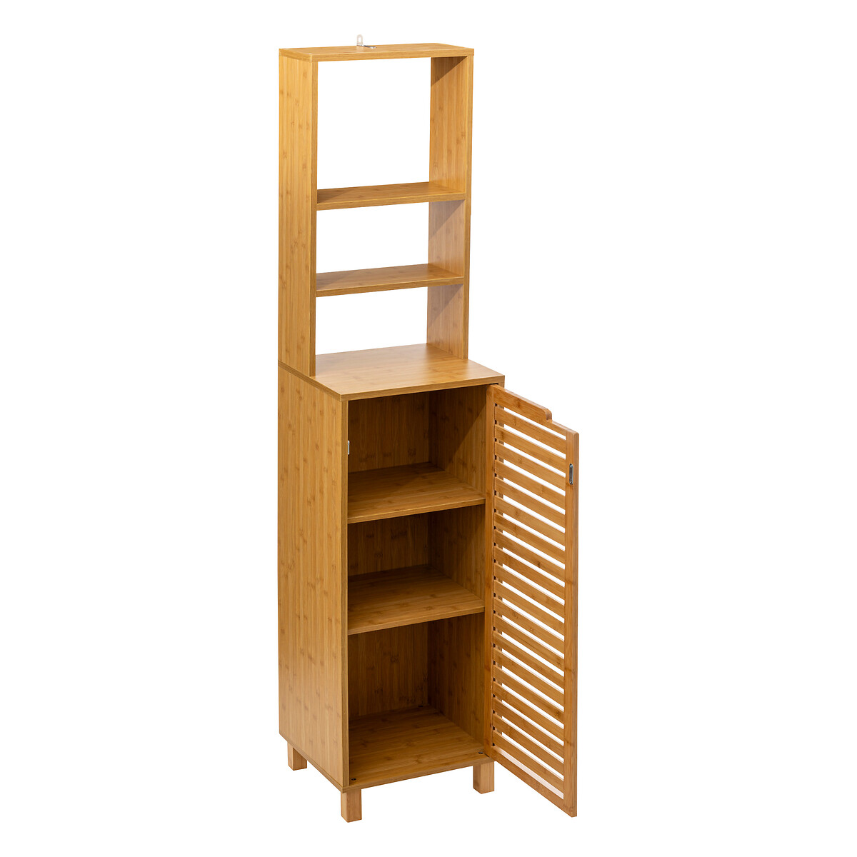 Meuble étagère 1 porte, bambou