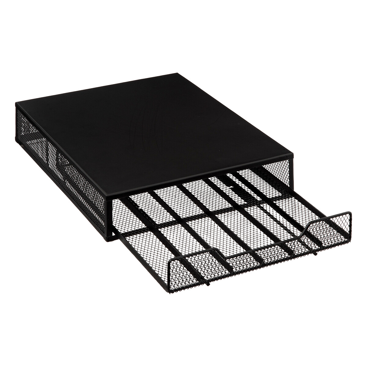 Porte-capsules x60 avec tiroir, noir