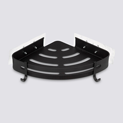etagere-de-douche-d-angle-stick-adhesif-noir