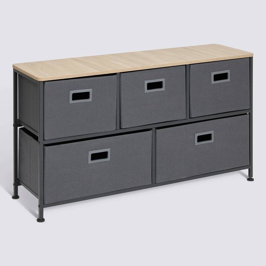 Commode basse 5 tiroirs Tissa