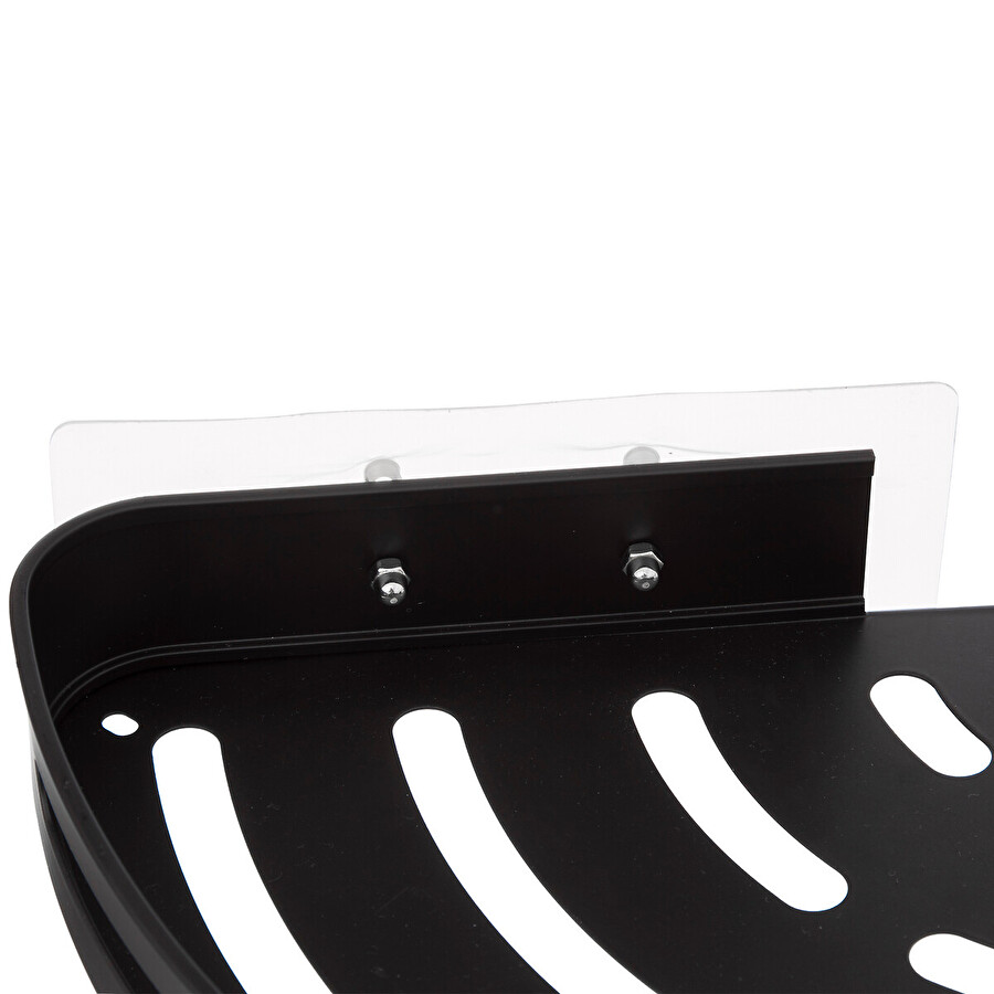 Étagère de douche d'angle stick adhésif, noir Blackalu