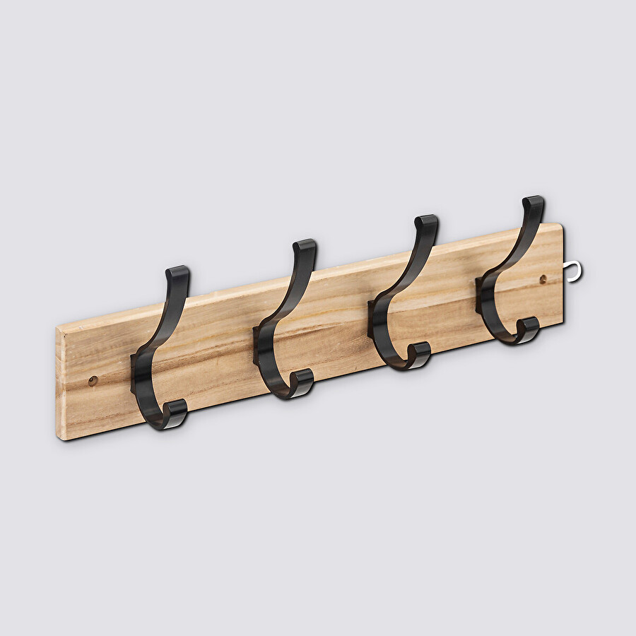 Patère 4 têtes bois/métal Jano