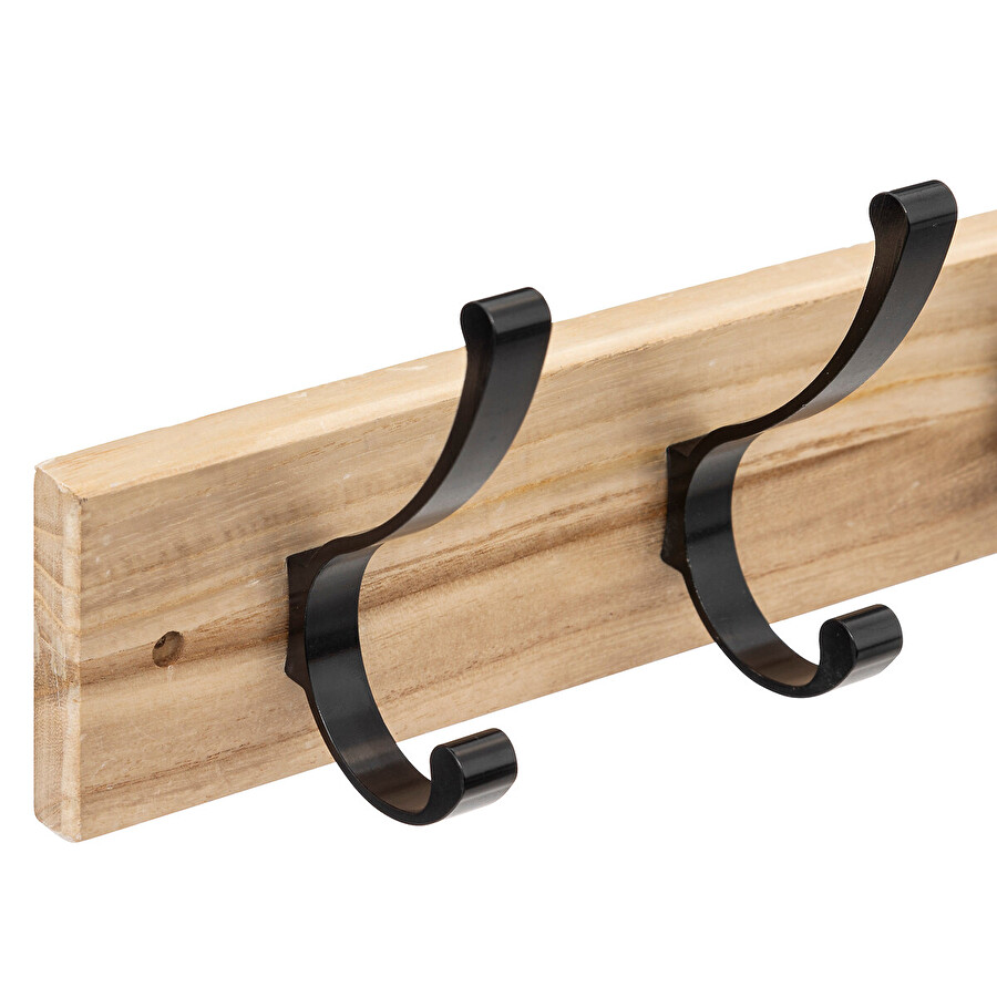 Patère 4 têtes bois/métal Jano