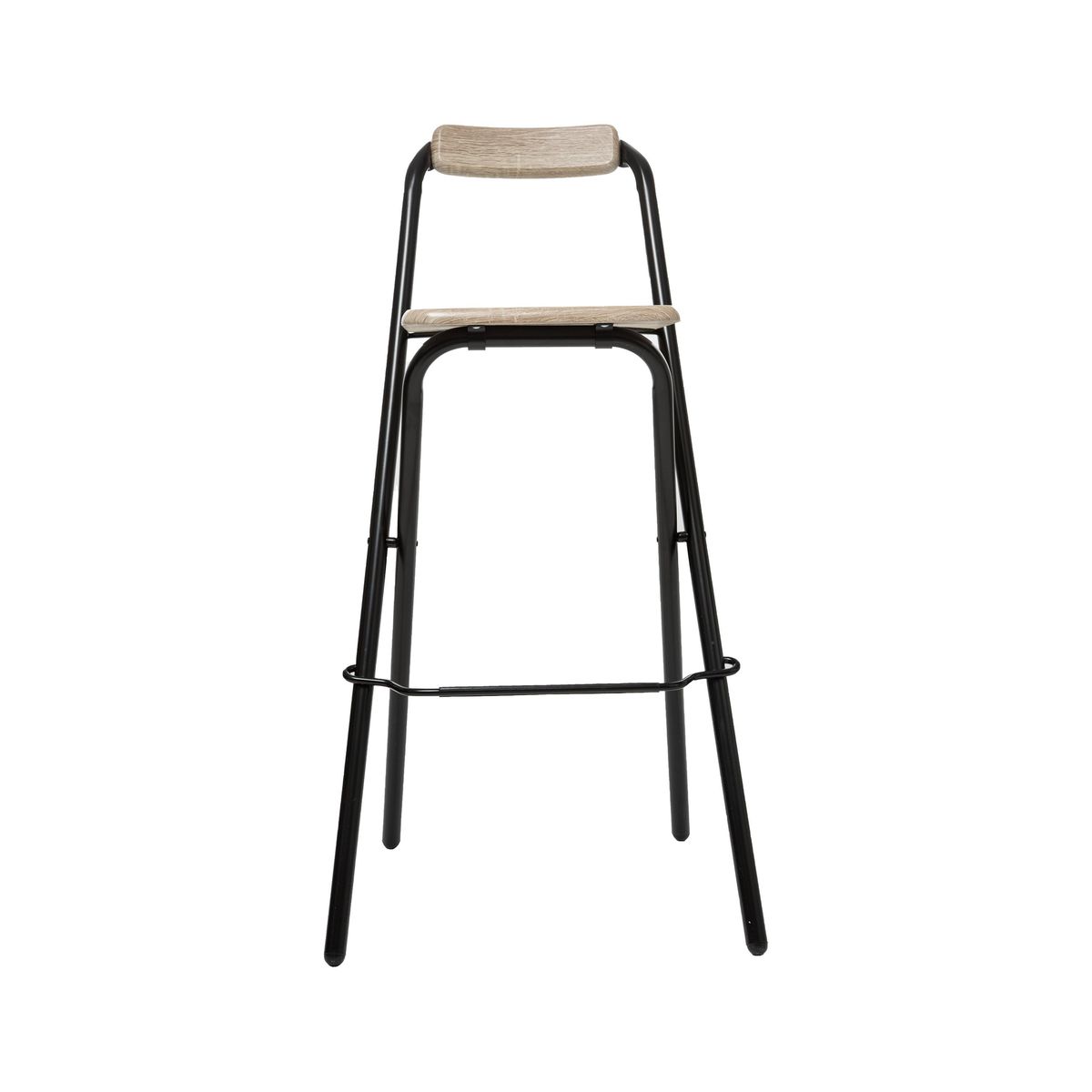 Lot de 2 chaises de bar pliantes, effet chêne naturel