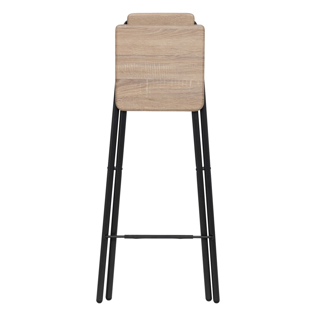 Lot de 2 chaises de bar pliantes, effet chêne naturel