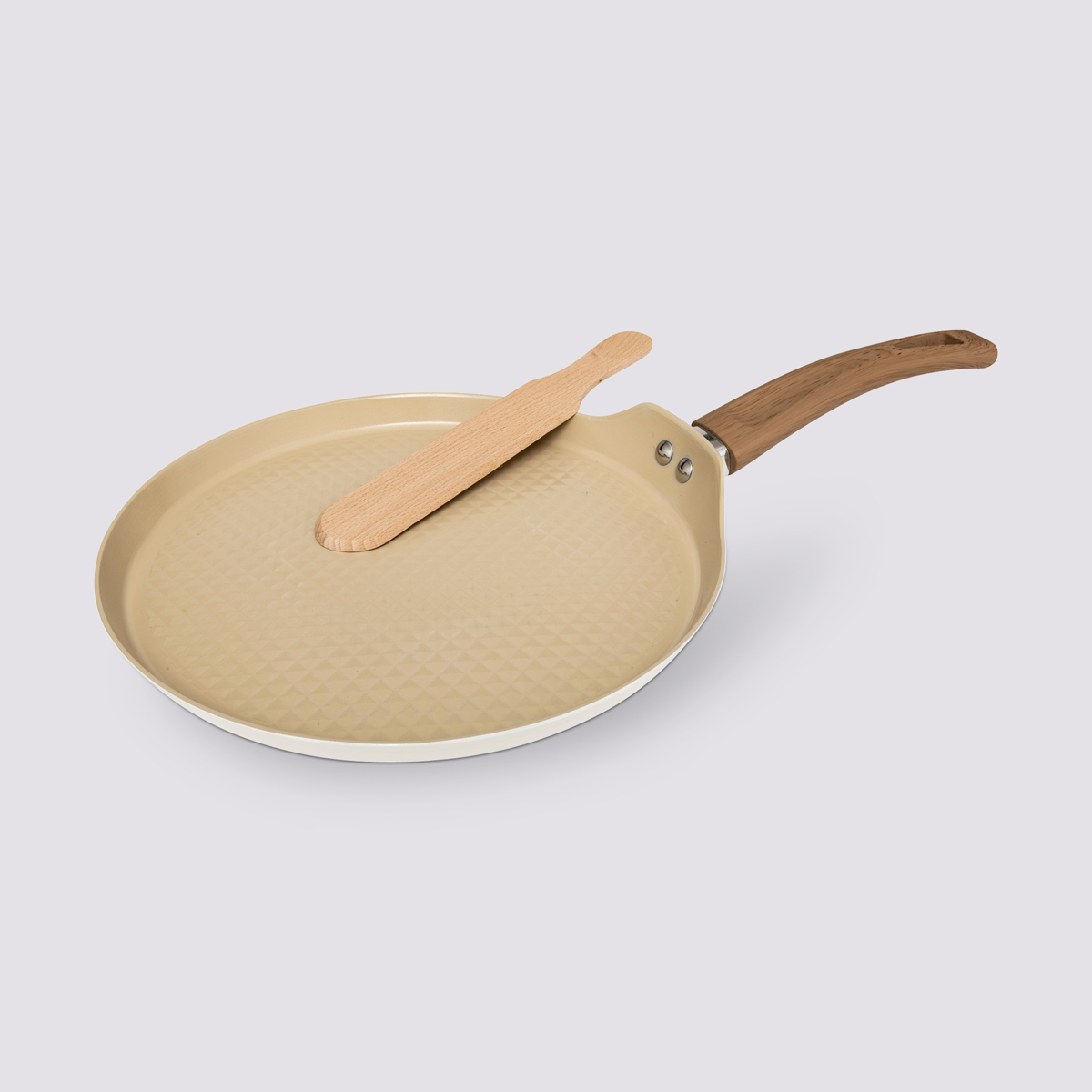 Crépière aluminium forgé beige, 26cm Harmony