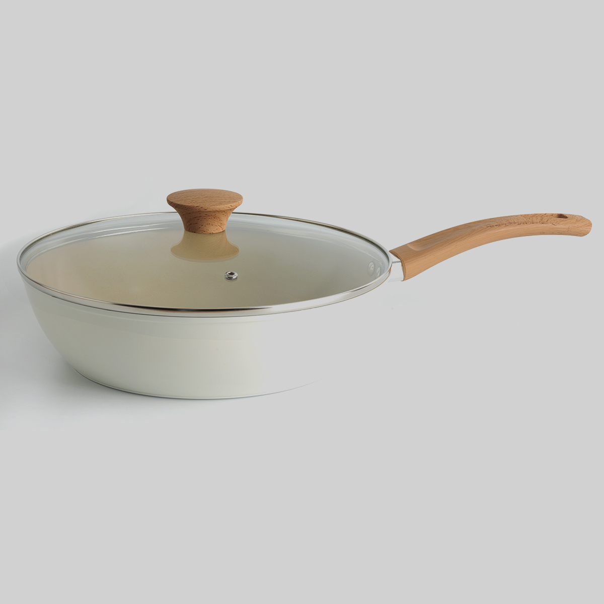 Sauteuse aluminium forgé beige, 28cm