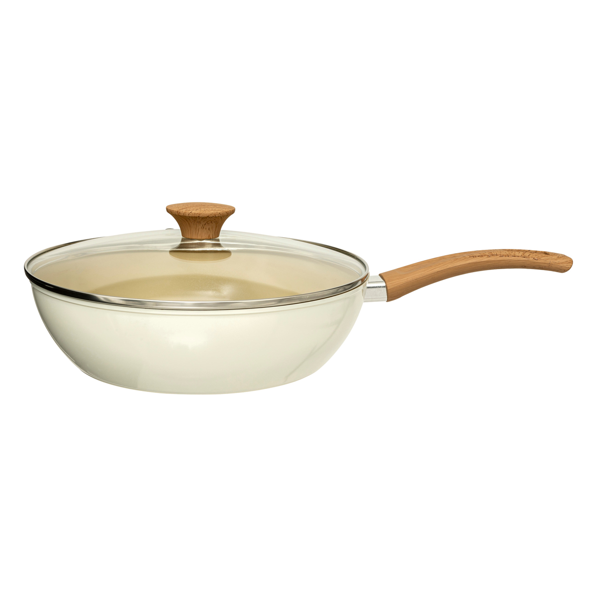 Sauteuse aluminium forgé beige, 28cm