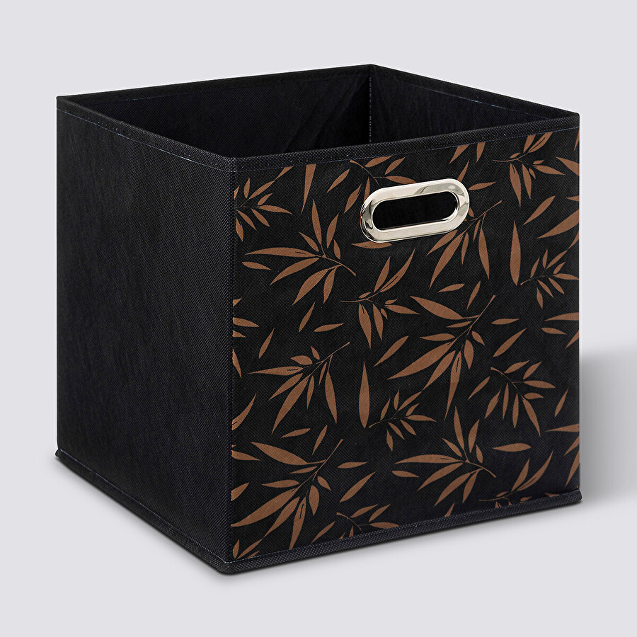 Panier tissu 31x31cm, noir avec motifs Mix'n modul