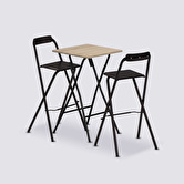 Table de bar et 2 chaises pliantes 