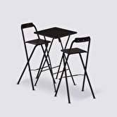 Table de bar et 2 chaises pliantes 