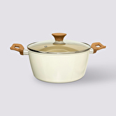 Faitout aluminium forgé beige, 24cm Harmony
