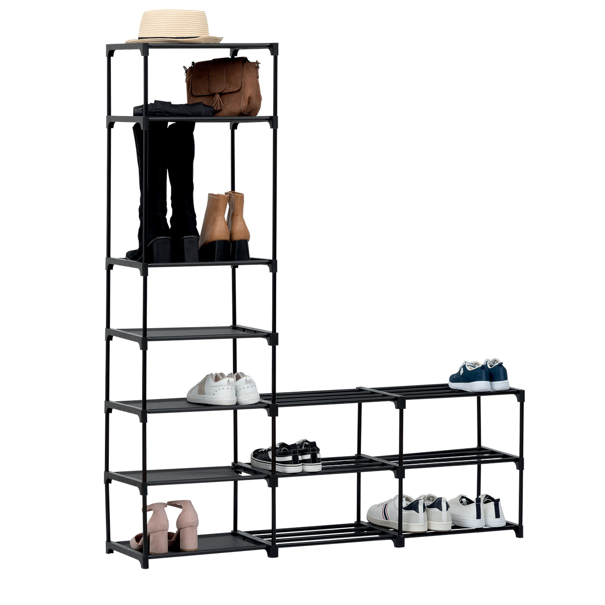 Range-chaussures modulables, noir