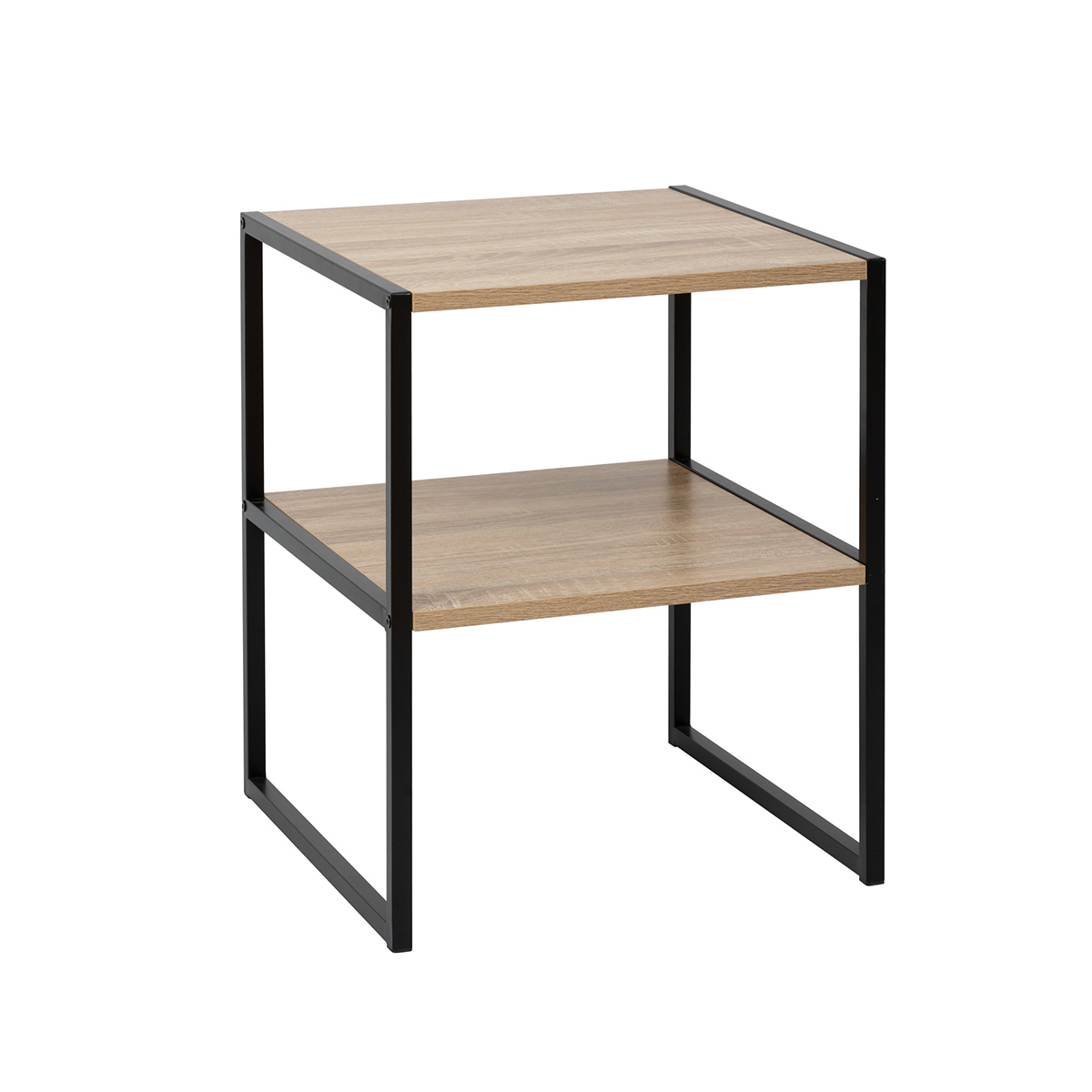 Table de chevet 2 étagères, effet bois