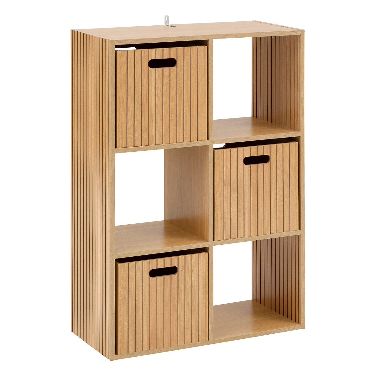 Étagère 6 cases, effet bois naturel