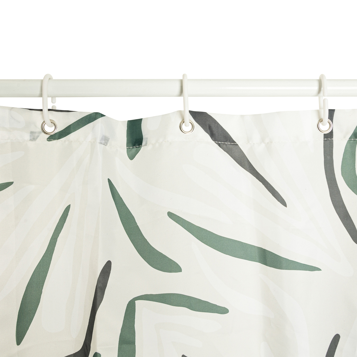 Rideau de douche, blanc et vert Duo