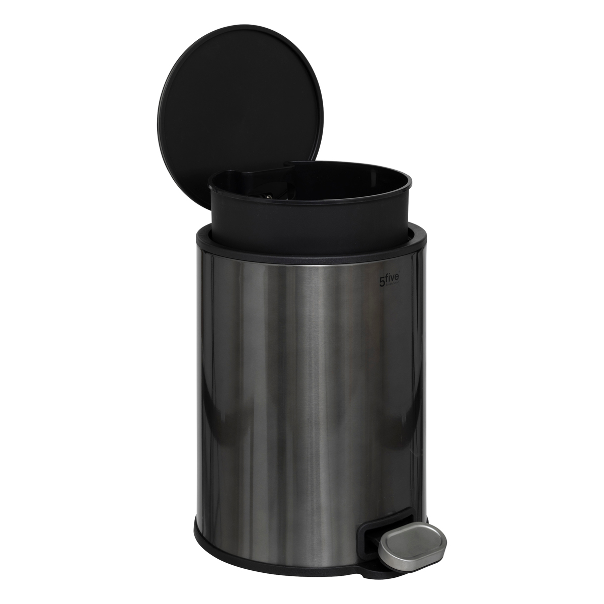 Poubelle métal 6l, noir Delta