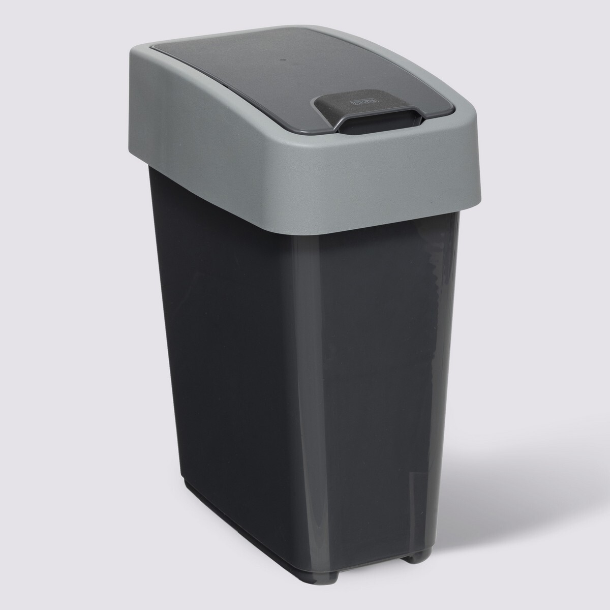 Poubelle plastique 2 ouvertures 10l, gris