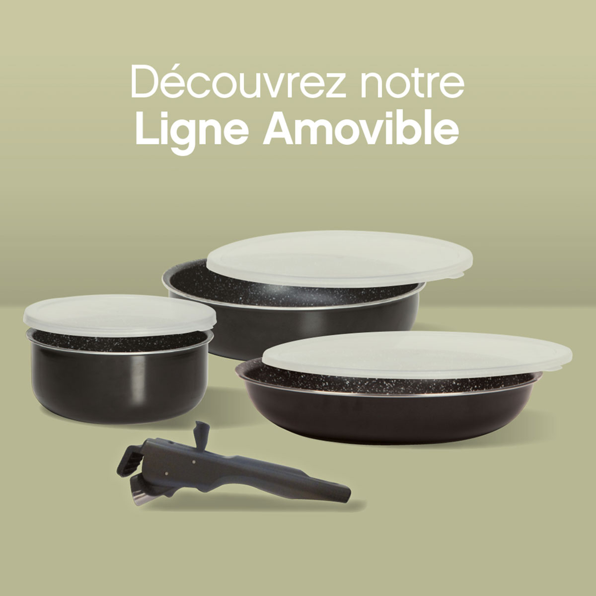 Set de poêles en aluminium pressé, 20/24/28 cm