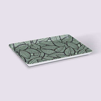 Plateau rectangle 30x22cm, végétal 