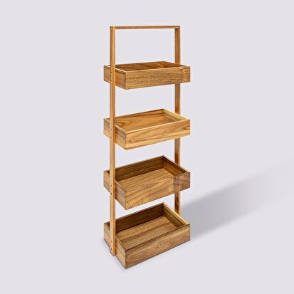 Étagère 4 niveaux 88x26cm, acacia Blackacia