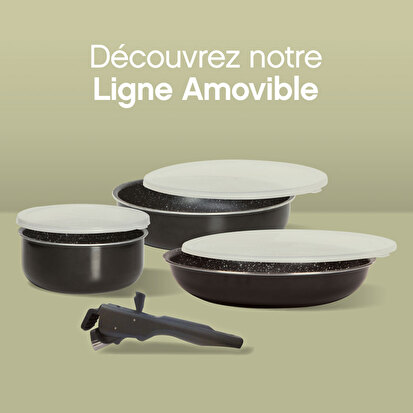 Set de poêles en aluminium pressé, 20/24/28 cm Amovible