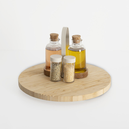 Plateau tournant d.35cm, bambou 