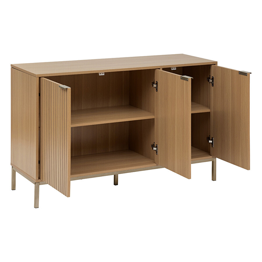 Buffet 3 portes, effet bois naturel Tasso