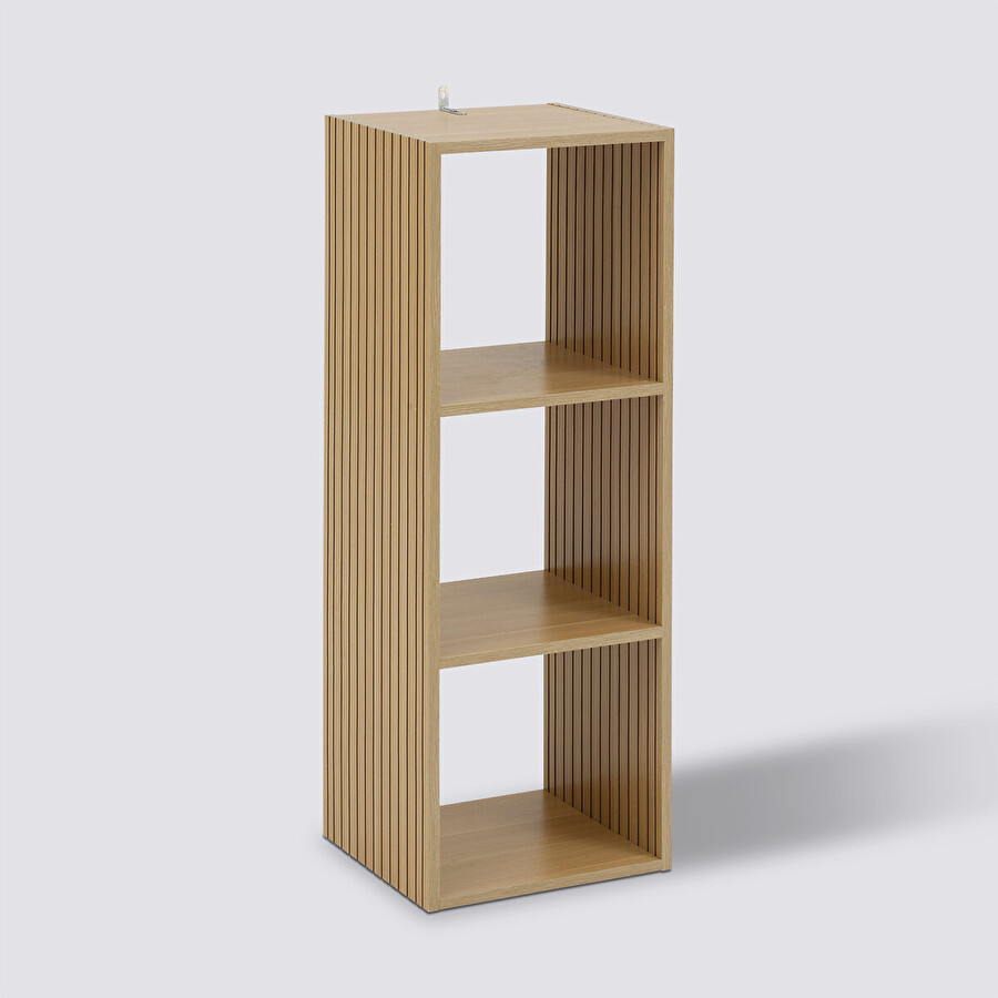 Étagère 3 cases, effet bois naturel Tasso