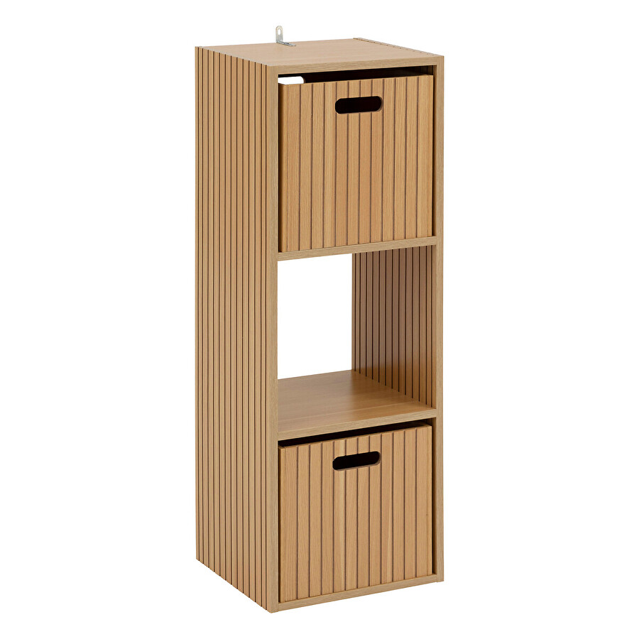 Étagère 3 cases, effet bois naturel Tasso