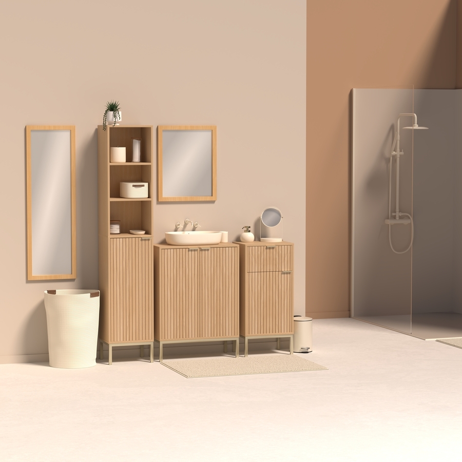Set de 3 paniers, ivoire Duo