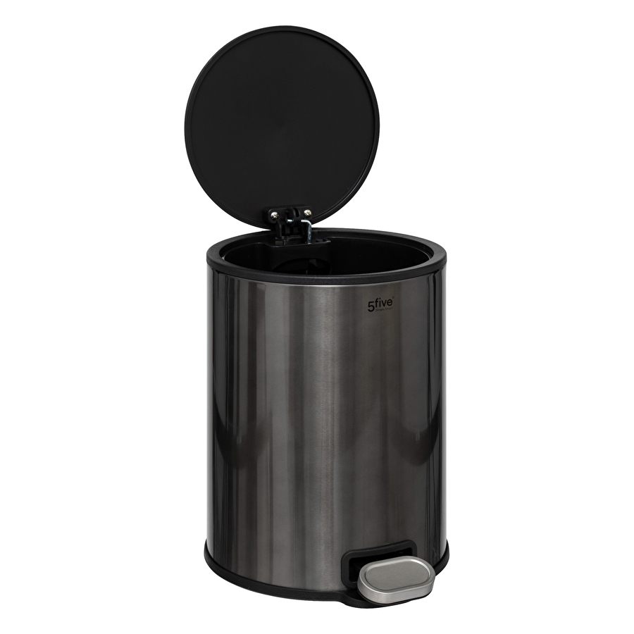 Poubelle métal 6l, noir Delta