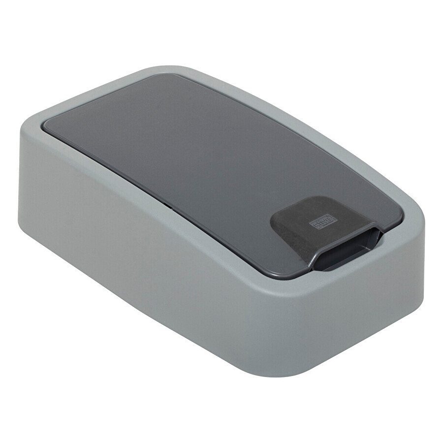 Poubelle plastique 2 ouvertures 10l, gris