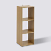 Étagère 3 cases, effet bois naturel Tasso