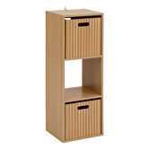Étagère 3 cases, effet bois naturel Tasso