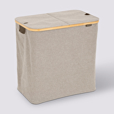 Panier à linge pliable double 80l, gris Tidy box