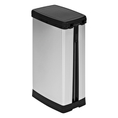 Poubelle plastique slim 40l, gris