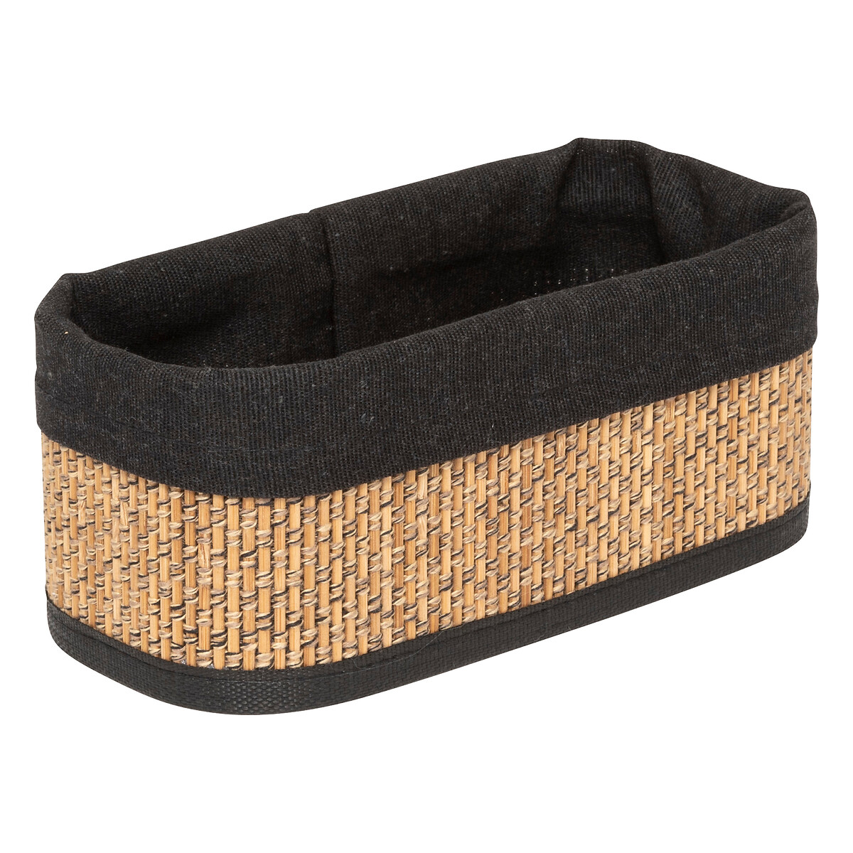 3 paniers en tissu, bambou et noir