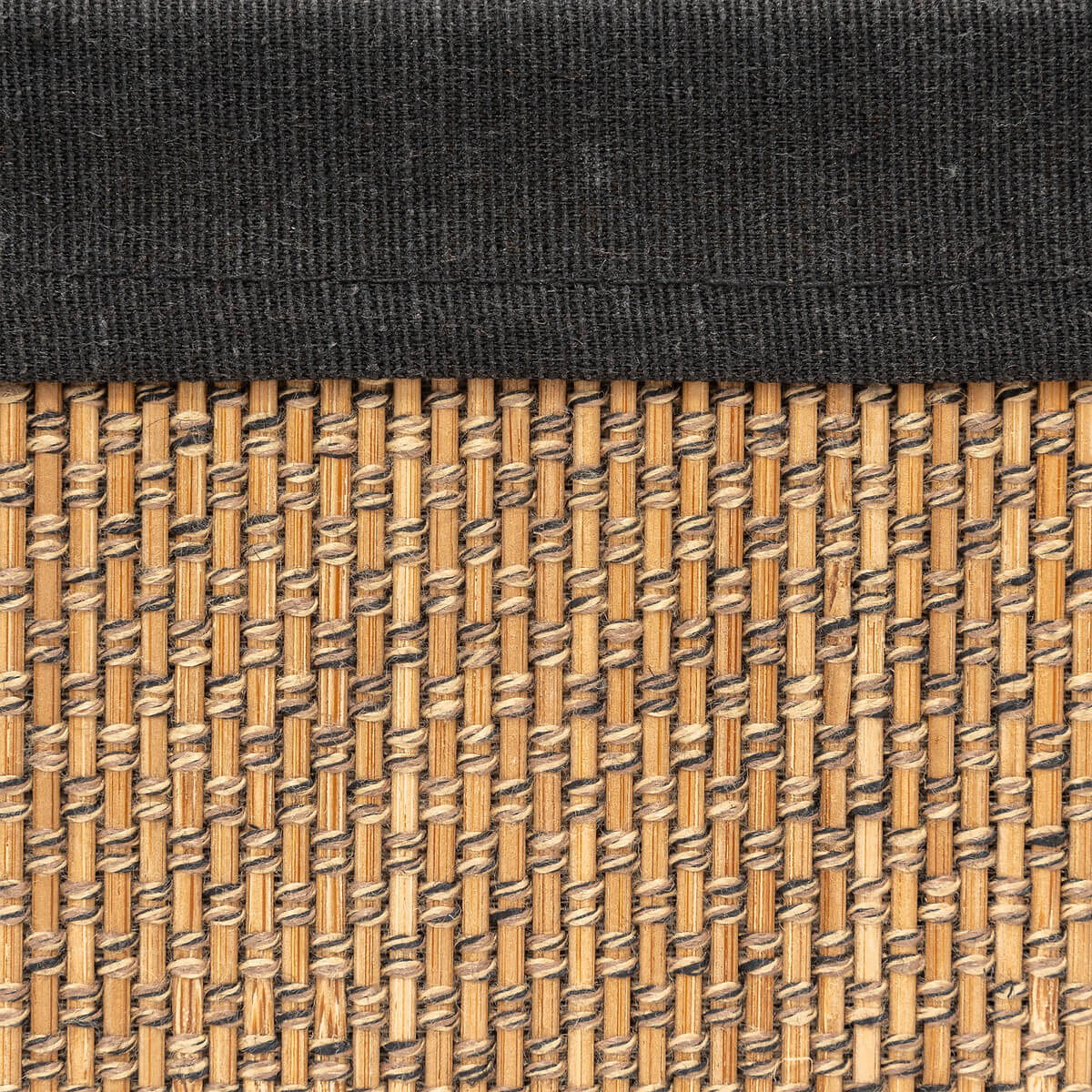 3 paniers en tissu, bambou et noir